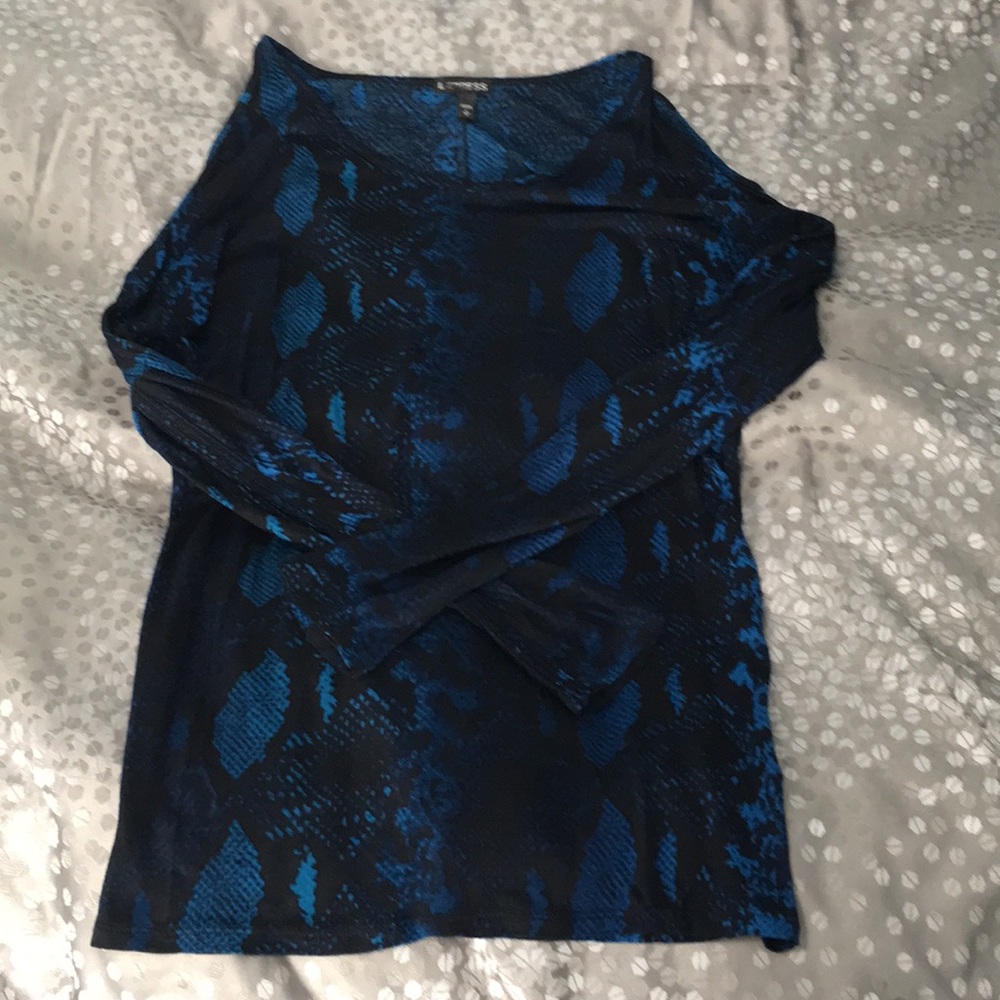 NWOT Express Snake Print Long Sleeve Shirt
